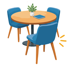 table with chaired pulled out
